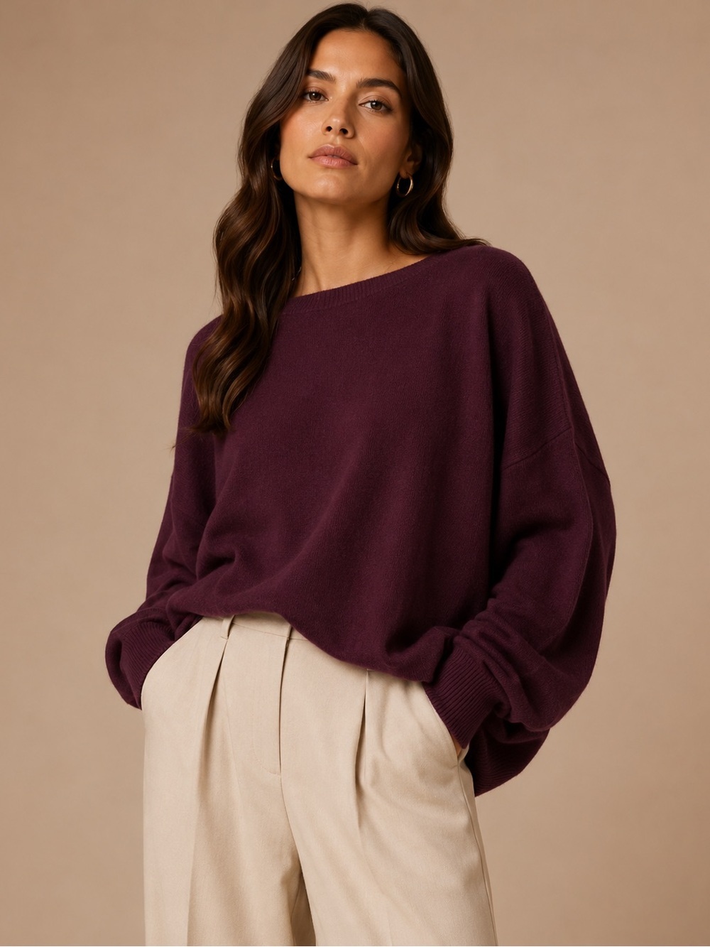Romeo + Juliet Couture Burgundy Cape Sleeve Sweater S/M